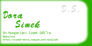 dora simek business card